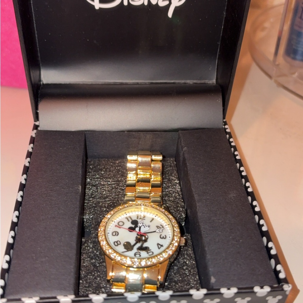 Disney Gold and Black Mickey Mouse Watch